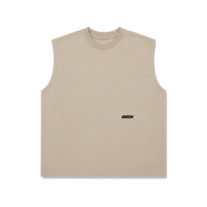 geek beige cutoff tank